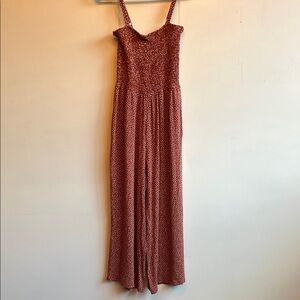 Old Navy Brick Red Jumpsuit with polka dots